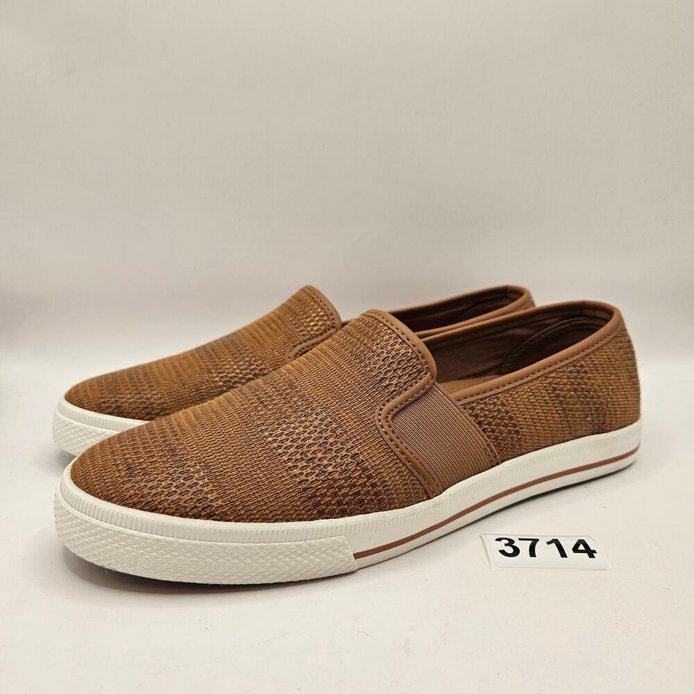 LAUREN RALPH LAUREN WOMEN'S 7.5 JINNY WOVEN SLIP-ON SNEAKER TAN NWOB